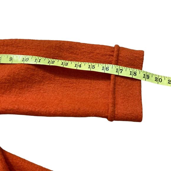 Sandro Jacket Womens Sz Large Orange Button Wool Long Sleeve Blazer Ruffles - Picture 6 of 8